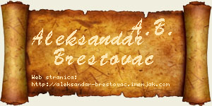 Aleksandar Brestovac vizit kartica